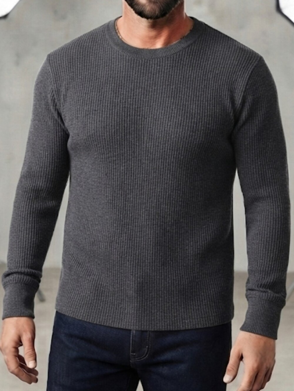 Method Men's Black/Charcoal Soft Knit Thermal Long Sleeve Shirt Crewneck XL NWT
